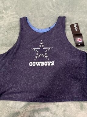 Dallas Cowboys Certo Tank Bra Navy NFL Women’s L NWT Crop Top